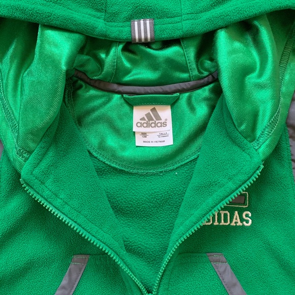 Adidas Baby Fleese Green Jacket Hoodie Size: 12 M - Picture 3 of 4